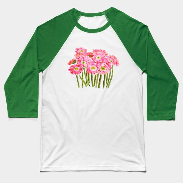 pink gerbera daisy Baseball T-Shirt by colorandcolor